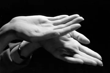 Black-and-white photograph: Hand Study, 1940s.